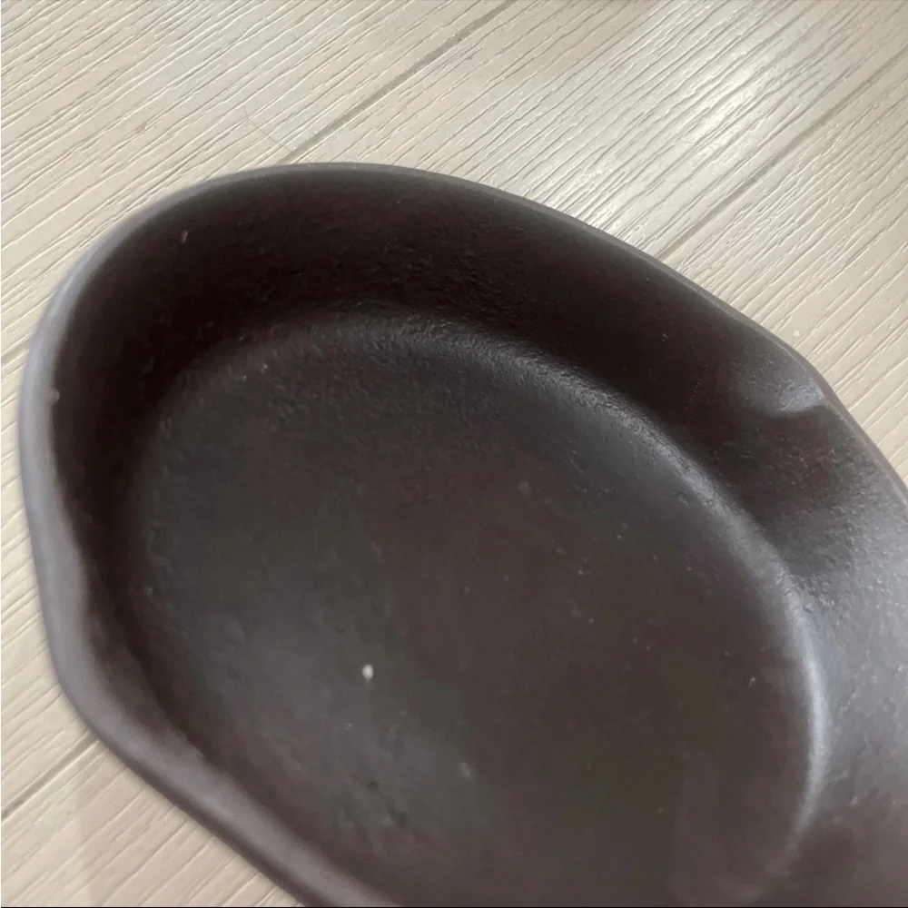 Vintage Lodge #3 4D Cast Iron Skillet 6” Double Pour Spouts 3 Knotched
